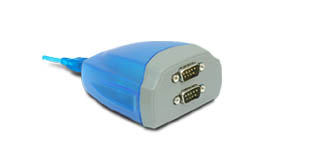 Vscom USB-2COM, an USB to 2 x RS232 serial port converter DB9 connector